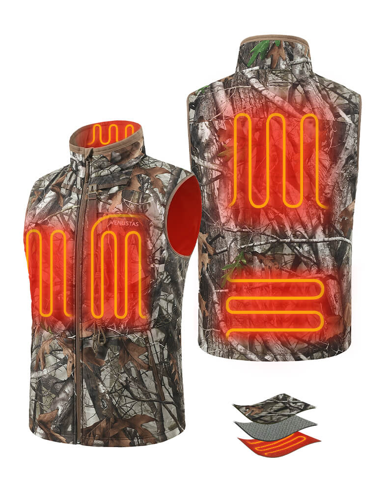 Men's Heated Silent Hunting Vest 7.4V - Next Camo G2