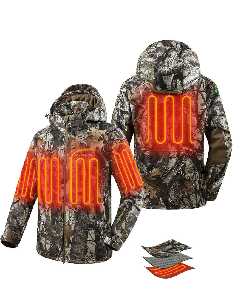 Men's Heated Silent Hunting Jacket 7.4V - Next Camo G2