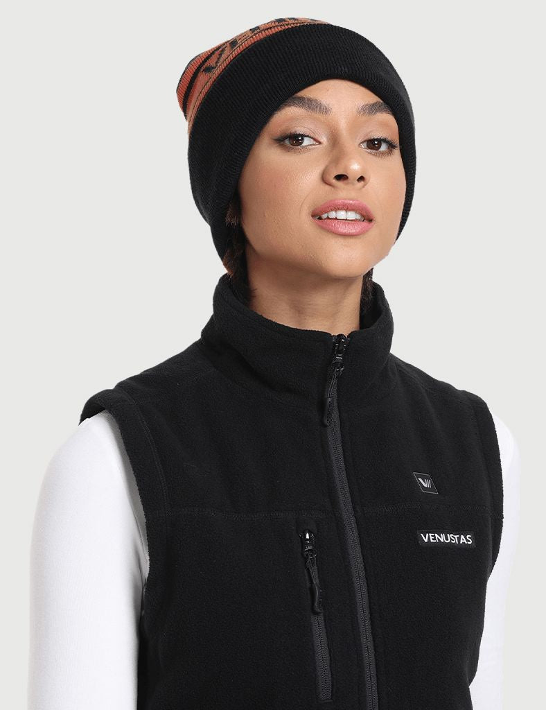 Venustas Knit Beanie-Black Rust