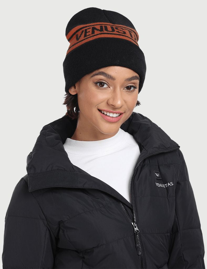 Venustas Knit Beanie-Black Rust