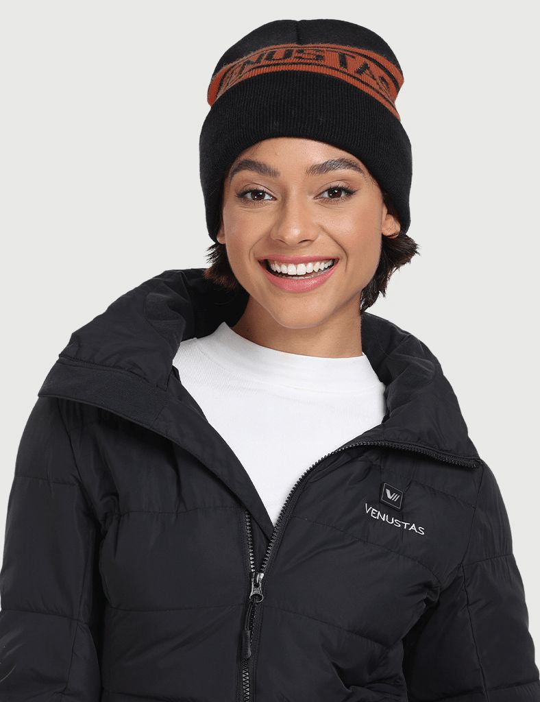 Venustas Knit Beanie-Black Rust